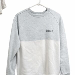 Diesel Men's Two-Tone Gray and White Crewneck Sweater